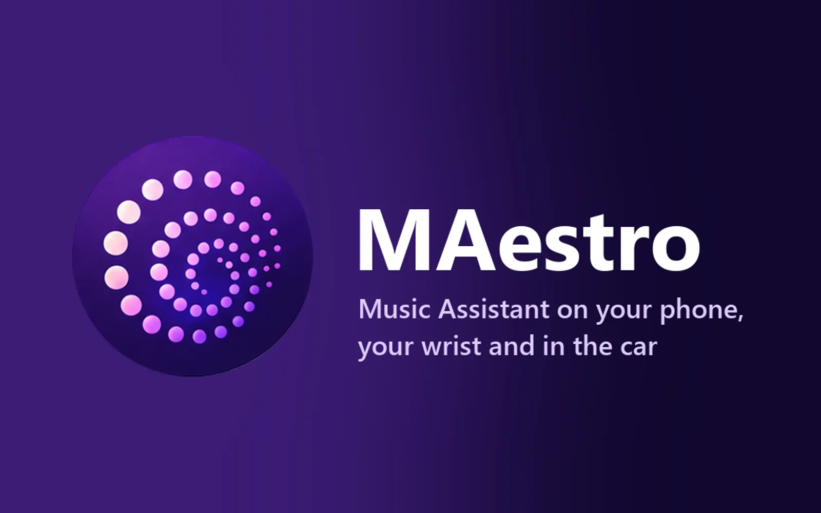 MAestro for Music Assistant showcase showing mobile interface and playback controls
